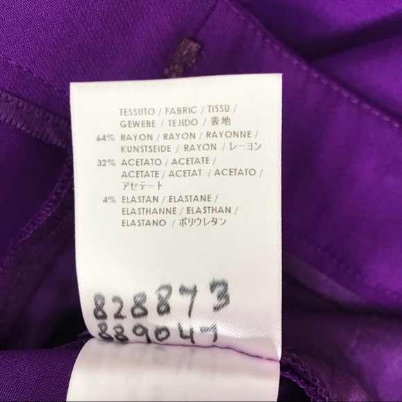 Stella McCartney Size 38 US 0 Slim Cropped Trousers Bright Purple Cuffed Bottom - Picture 13 of 13